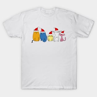 Five Cute Christmas Cats T-Shirt